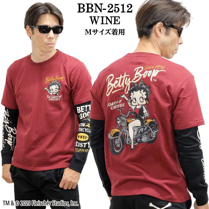 BETTY BOOP NEVERMIND TEE L/S T-SHIRT FAKE SLEEVE ベティーブープ