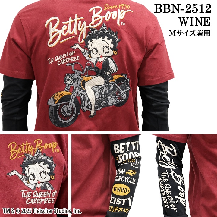 BETTY BOOP NEVERMIND TEE L/S T-SHIRT FAKE SLEEVE ベティーブープ