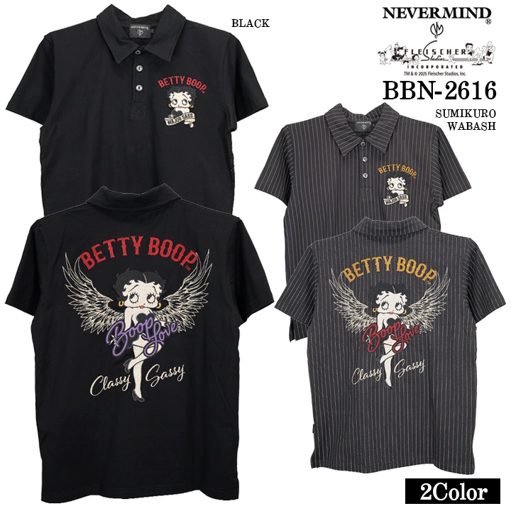 BETTY BOOP NEVERMIND S/S POLO SHIRT ベティーブープ ネバーマインド