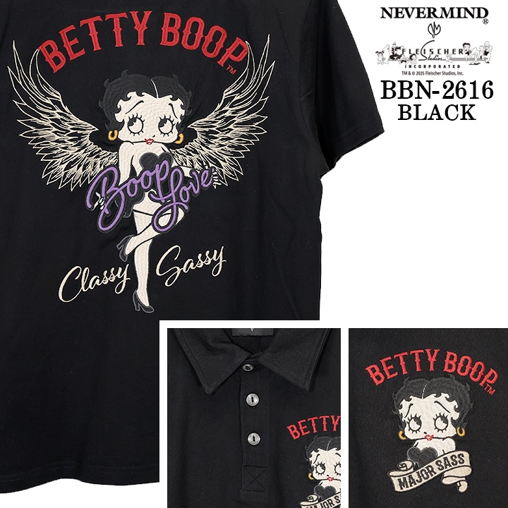BETTY BOOP NEVERMIND S/S POLO SHIRT ベティーブープ ネバーマインド