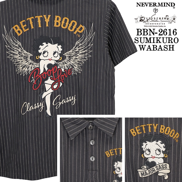 BETTY BOOP NEVERMIND S/S POLO SHIRT ベティーブープ ネバーマインド