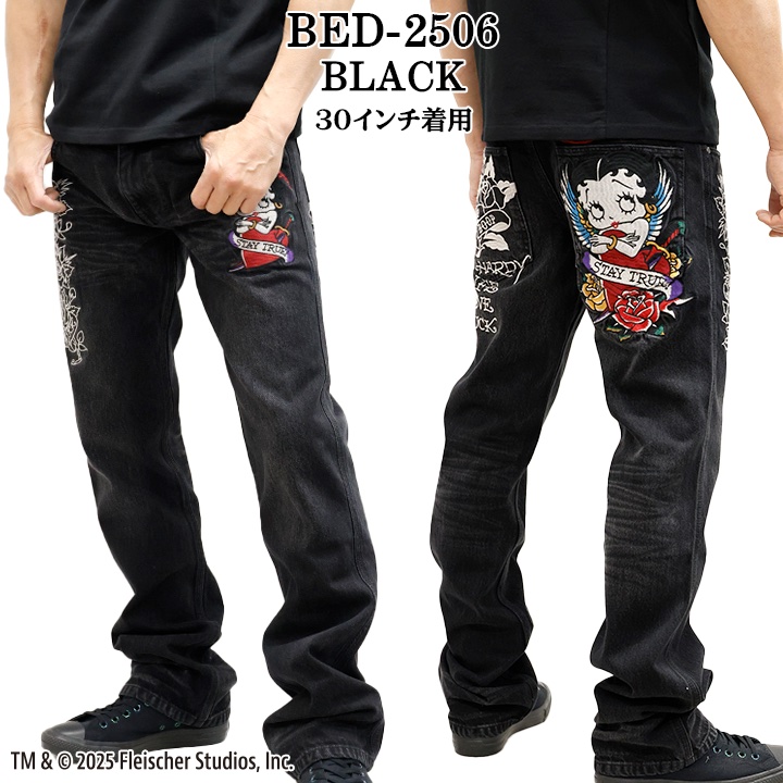 Ed Hardy×BETTY BOOP エドハーディー ベティ コラボ 刺繍 デニムパンツ