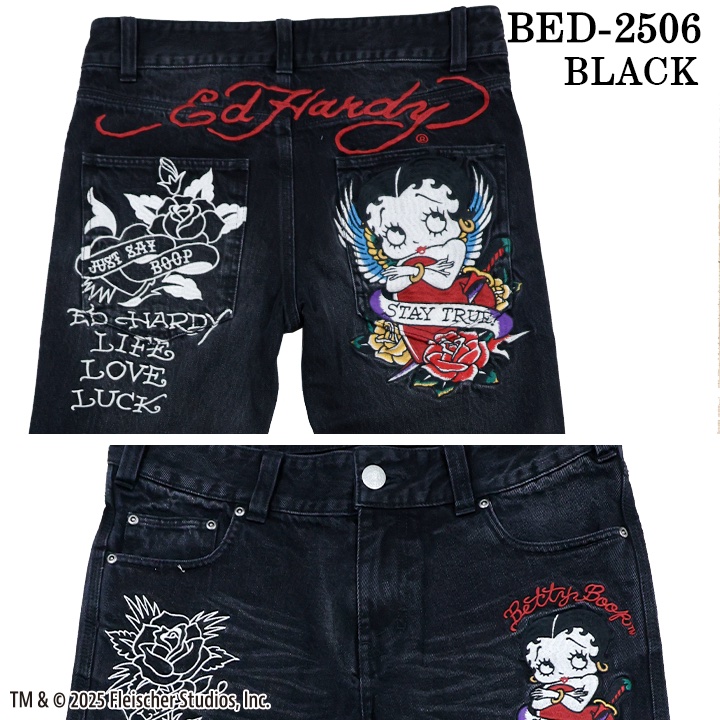 Ed Hardy×BETTY BOOP エドハーディー ベティ コラボ 刺繍 デニムパンツ