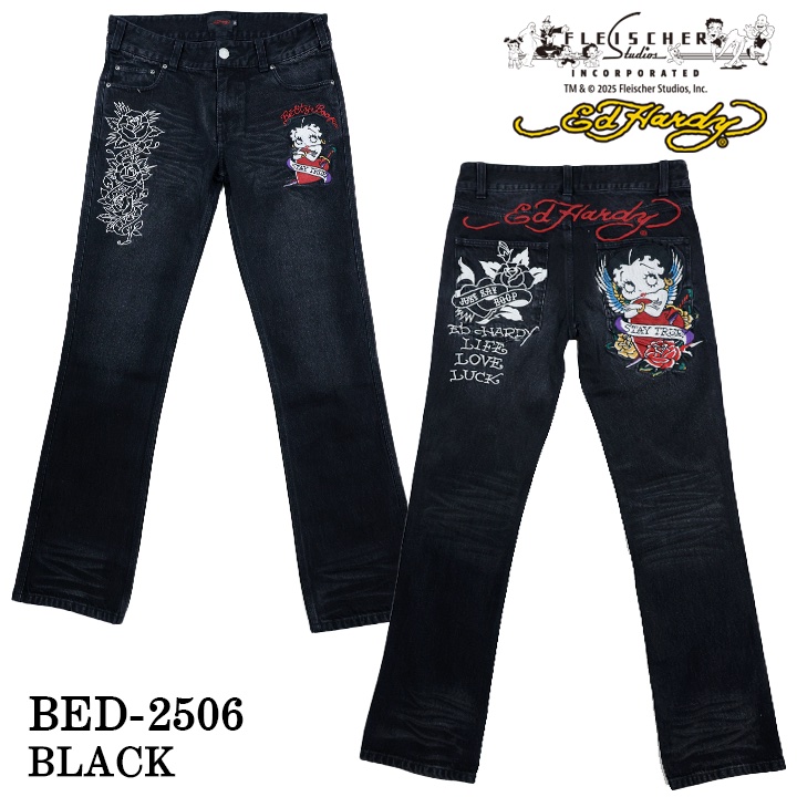 Ed Hardy×BETTY BOOP エドハーディー ベティ コラボ 刺繍 デニムパンツ