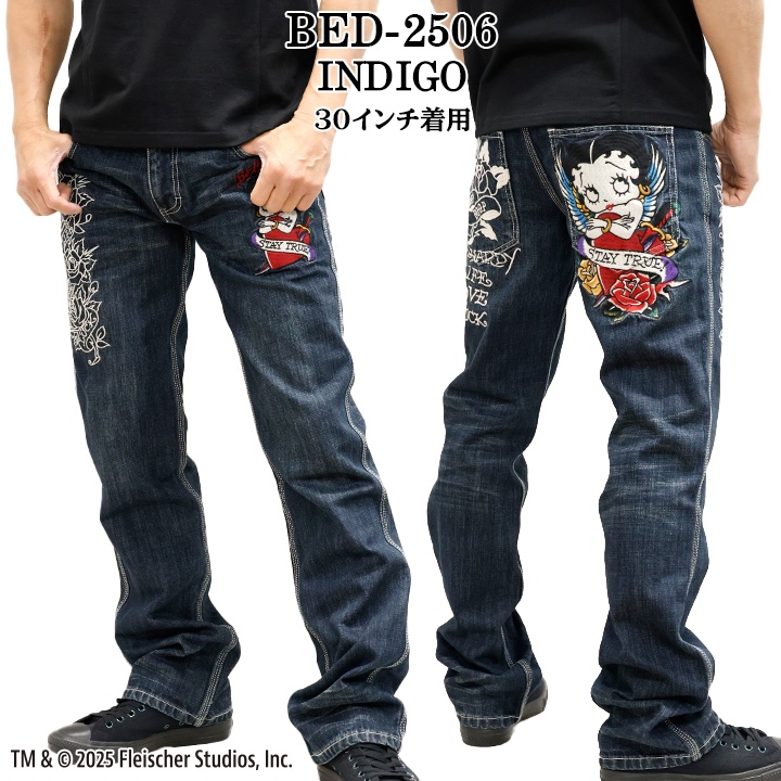 Ed Hardy×BETTY BOOP エドハーディー ベティ コラボ 刺繍 デニムパンツ