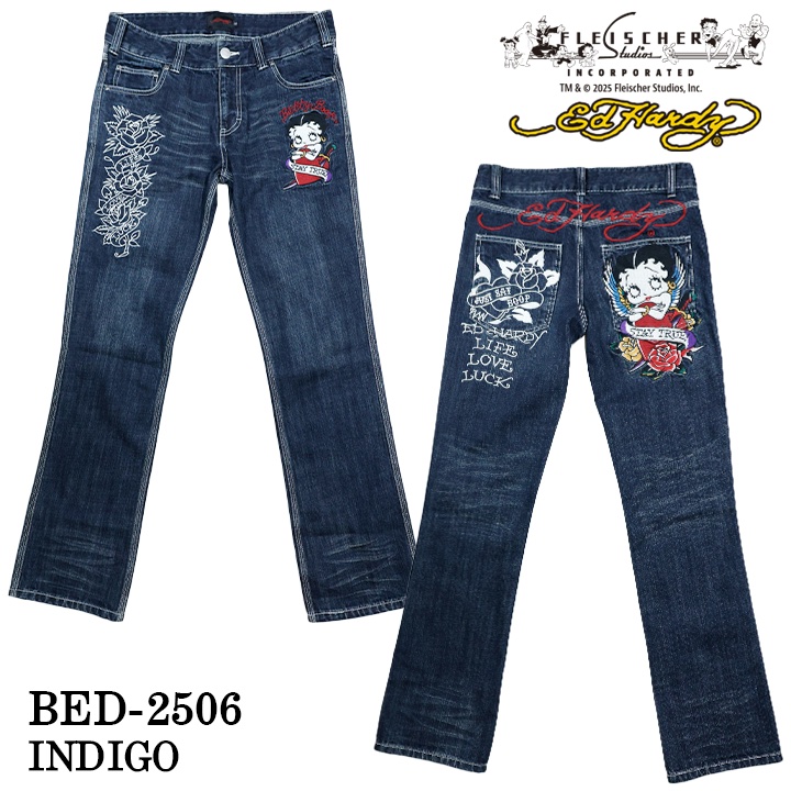 Ed Hardy×BETTY BOOP エドハーディー ベティ コラボ 刺繍 デニムパンツ