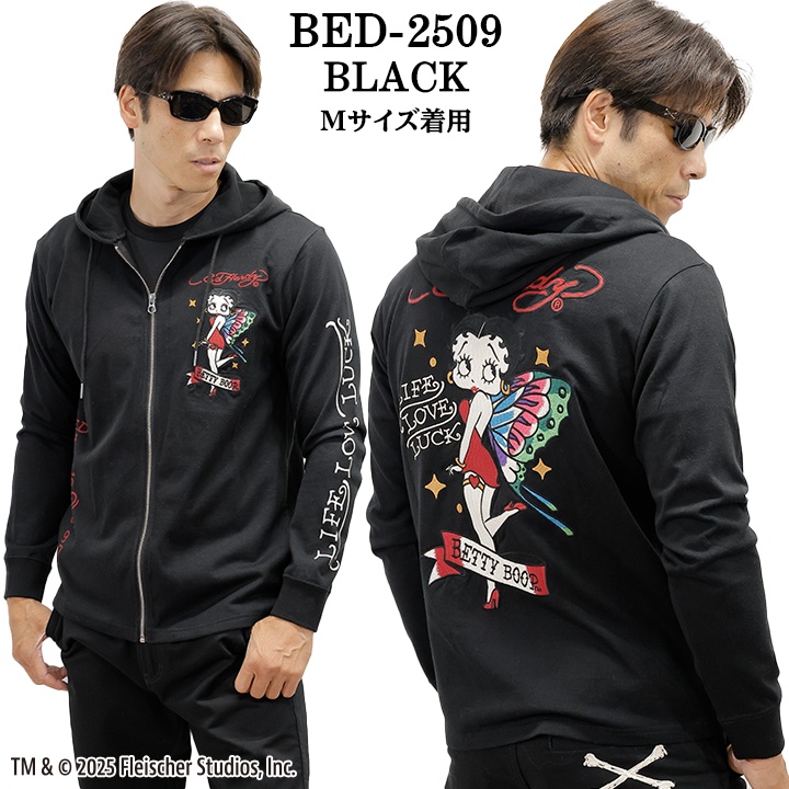Ed Hardy BETTY BOOP F/Z PARKA HOODIE エドハーディー ベディ コラボ 天竺 パーカー bed-2509 Ed Hardy BETTY BOOP F/Z PARKA HOODIE エドハーディー ベディ コラボ
