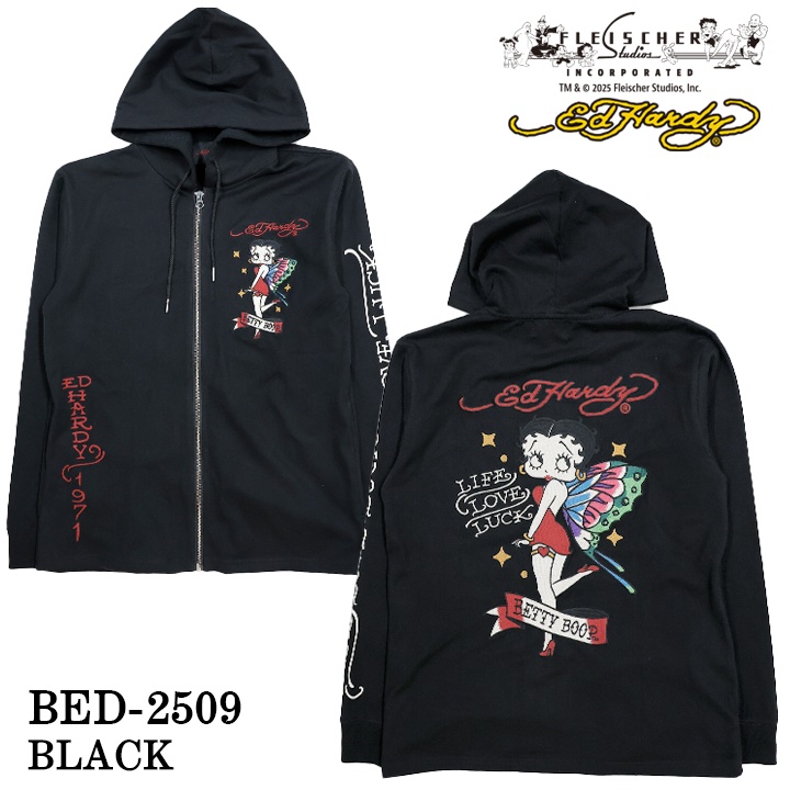 Ed Hardy BETTY BOOP F/Z PARKA HOODIE エドハーディー ベディ コラボ