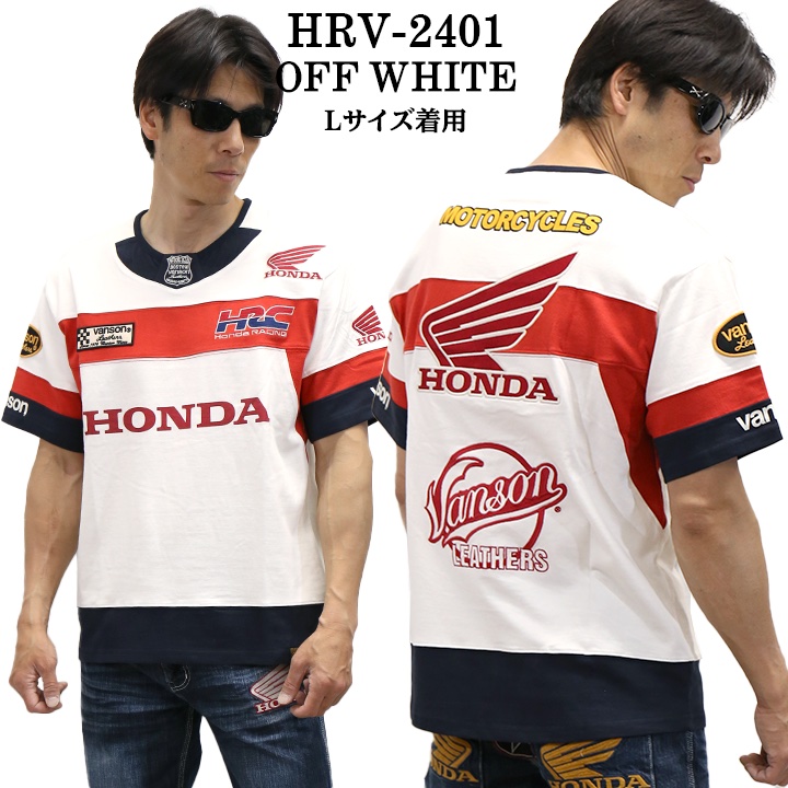 VANSON（バンソン） HONDA VANSON ホンダ コラボ 天竺 半袖 Tシャツ
