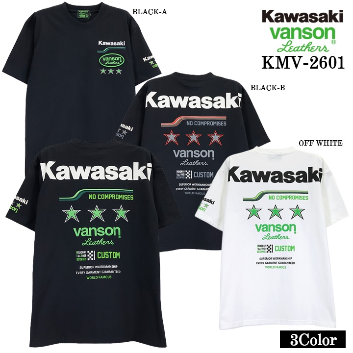 KAWASAKI VANSON TEE S/S T-SHIRT カワサキ バンソン コラボ 天竺 半袖