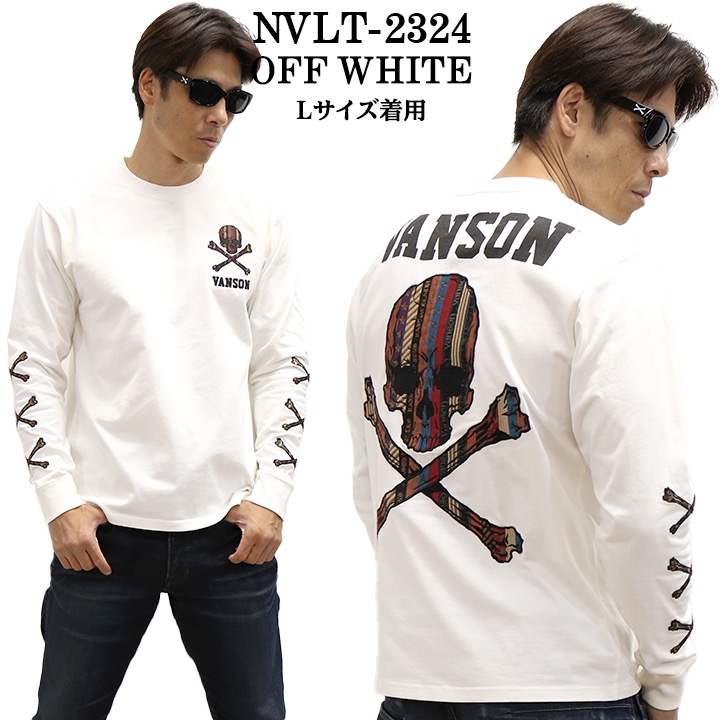 VANSON バンソン 天竺 長袖Tシャツ メンズ ロンT nvlt-2324｜bicks-market｜05