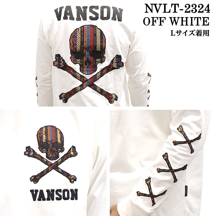 VANSON バンソン 天竺 長袖Tシャツ メンズ ロンT nvlt-2324｜bicks-market｜06