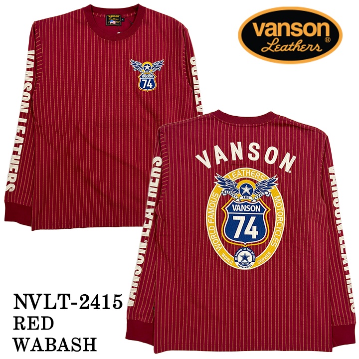 VANSON バンソン 天竺 長袖Tシャツ メンズ ロンT nvlt-2415 VANSON（バンソン） 天竺 長袖Tシャツ メンズ ロンT nvlt-2415 : BICKS