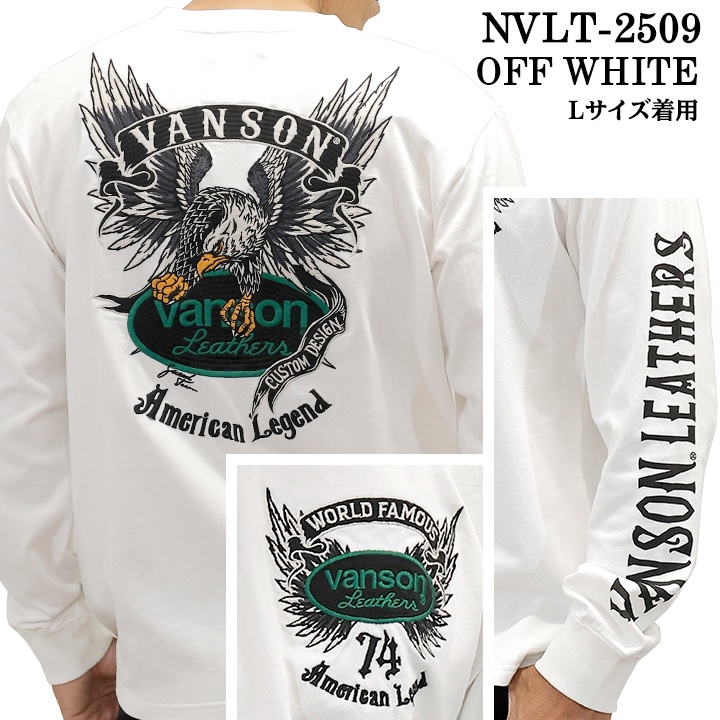 VANSON TEE L/S T-SHIRT バンソン 天竺 ロンT 長袖Tシャツ メンズ nvlt-2509 VANSON TEE L/S T-SHIRT バンソン 天竺 ロンT 長袖Tシャツ メンズ nvlt