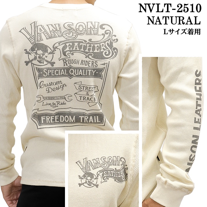 VANSON TEE L/S T-SHIRT THERMAL バンソン サーマル ロンT 長袖Tシャツ メンズ nvlt-2510 VANSON TEE L/S T-SHIRT THERMAL バンソン サーマル ロンT 長袖Tシャツ