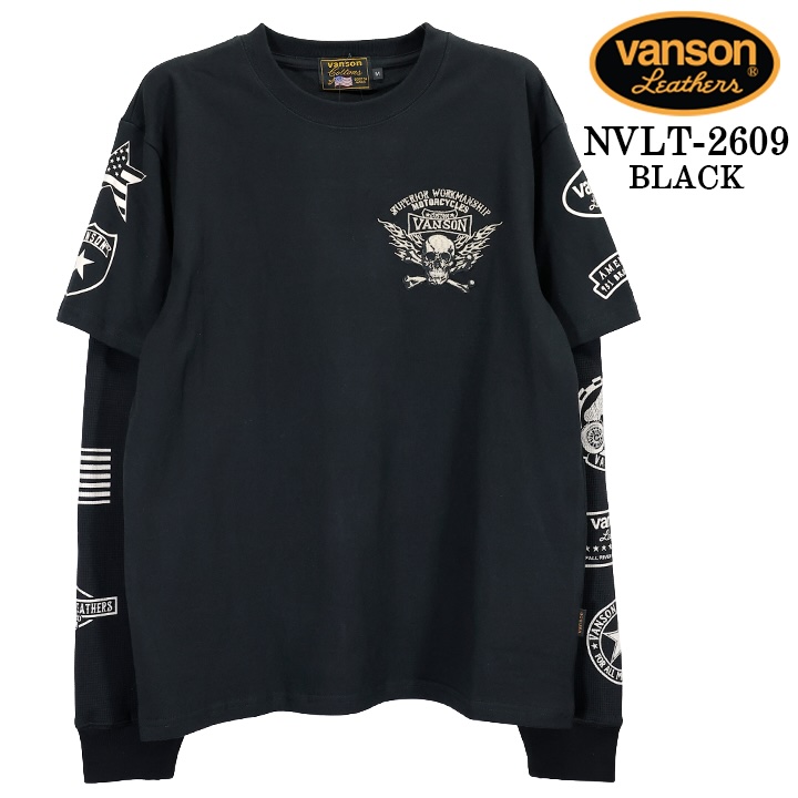 VANSON TEE FAKE SLEEVE L/S T-SHIRT バンソン 天竺 フェイク袖 ロンT