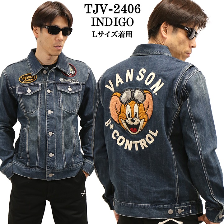 VANSON×TOM&JERRY バンソン トムとジェリー コラボ デニム Gジャン tjv-2406｜bicks-market｜05