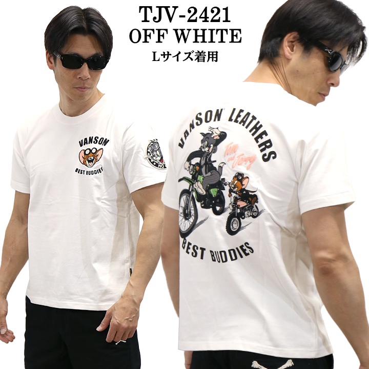 VANSON×TOM&JERRY バンソン トム＆ジェリー 天竺 半袖Tシャツ tjv-2421｜bicks-market｜05