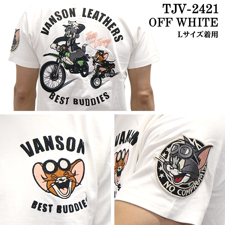 VANSON×TOM&JERRY バンソン トム＆ジェリー 天竺 半袖Tシャツ tjv-2421｜bicks-market｜06