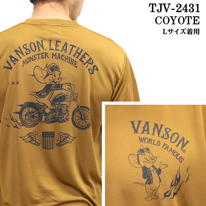 VANSON×TOM&JERRY バンソン トム＆ジェリー ドライ 半袖Tシャツ tjv-2431｜bicks-market｜06