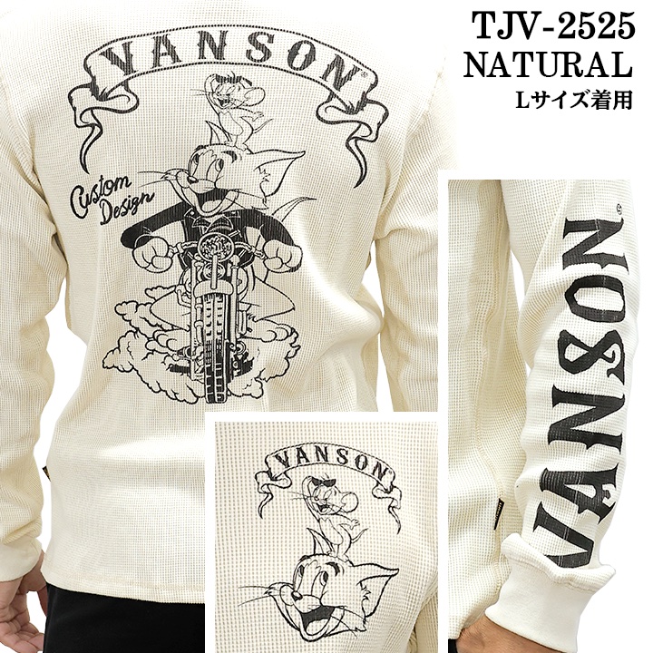 VANSON×TOM&JERRY TEE L/S T-SHIRT THERMAL バンソン トムジェリ