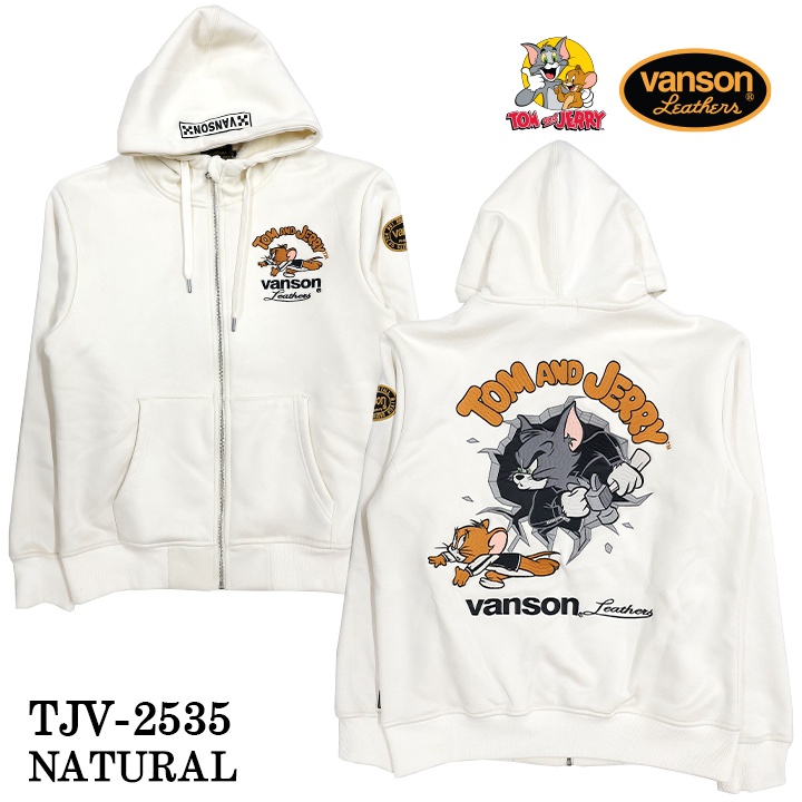VANSON×TOM&JERRY BONDING F/Z PARKA HOODIE バンソン トムとジェリー
