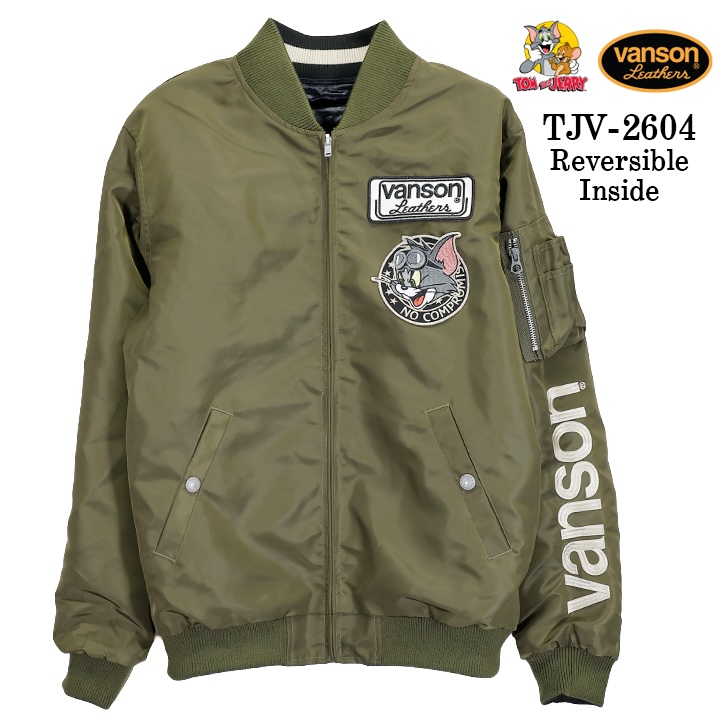 TOM WORKS スカジャン VANSON×TOM&JERRY REVERSIBLE SOUVENIR JACKET SKA バンソン トムと