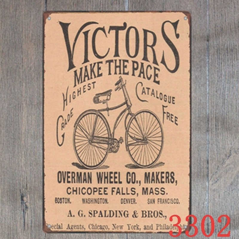 自転車柄 ブリキサイン 自転車 ブリキ看板 自転車モチーフ ブリキ