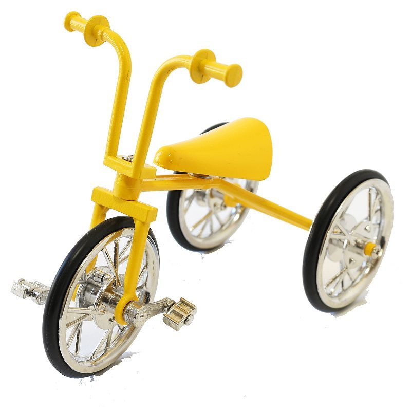 三輪車 三輪車モチーフ ミニチュア三輪車 可動式 昔ながらの三輪車模型