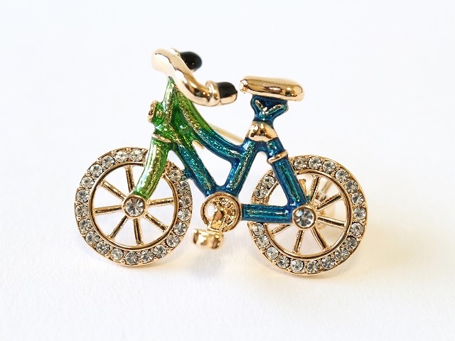 ブローチ 自転車モチーフ アンティーク 自転車 フォーマル ライン