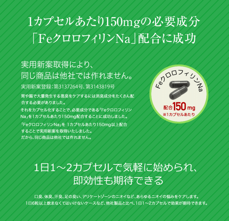 商品詳細 送料無料 加齢臭 口臭 体臭 足臭 汗臭 臭い対策 におい イヌリン 消臭サプリ Feクロロフィル 30カプセル モンドセレクション  金賞-[ビューティサプリメントショップ RED CLOVER]