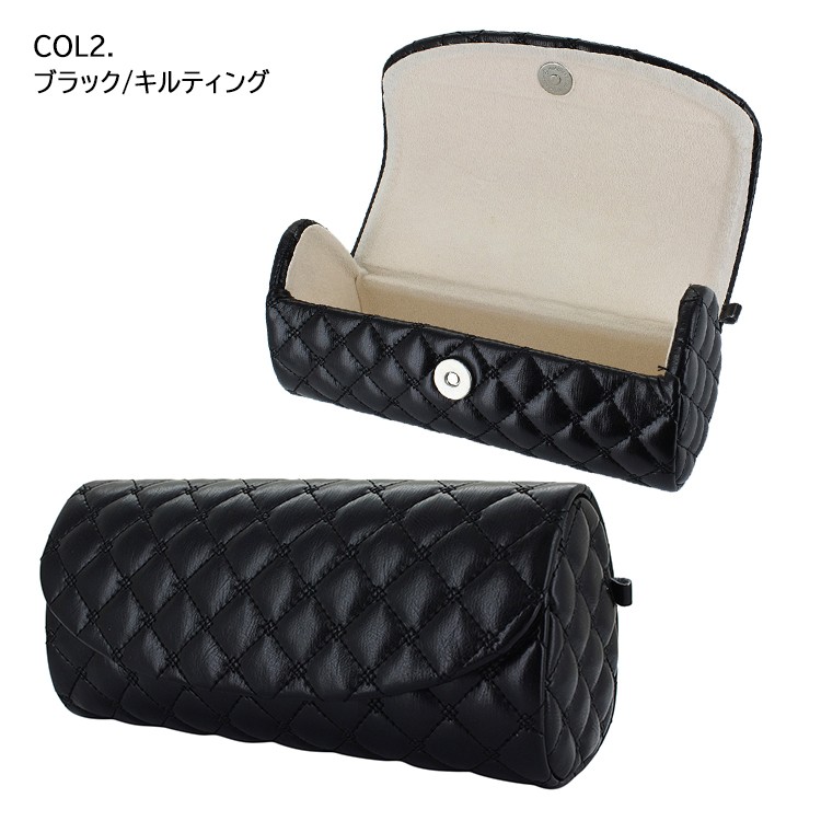 CHANEL ブラック メガネケース キルティング