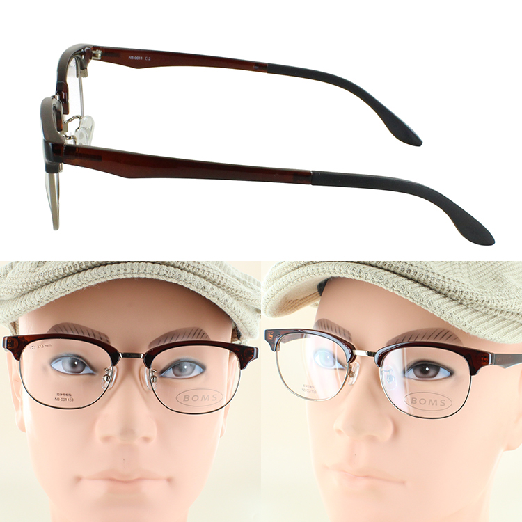 老眼鏡 メンズ おしゃれ リーディンググラス サーモントブロー スクエア NB-0010 鼻パッド付き 調整可能  0.5 +0.25刻みで選べる 左右度数違い 乱視対応 薄型 非球面レンズ シニアグラス 男性 40代 50代 60代 男性 クラシカル クール 老眼鏡 メンズ おしゃれ リーディンググラス サーモントブロー