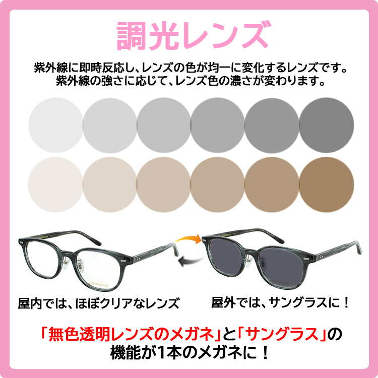 調光 サングラス 度付き 度なし 調光メガネ 眼鏡 メンズ レディース