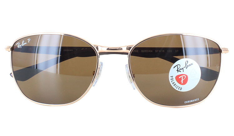 レイバン 偏光サングラス クロマンス RB3702 9202AN 57 ローズゴールド ブラウンポラー Ray-Ban メンズ UVカット  メタルフレーム おしゃれ 運転用 ドライブ 釣り