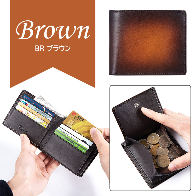 二つ折り財布 メンズ 財布 牛革 本革 革 大容量 多機能 折財布 m506