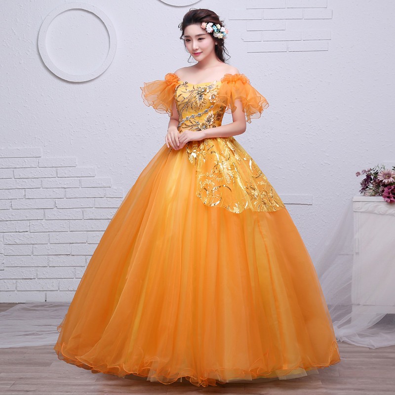 カラードレス ウェディングドレス ロング 二次会ドレス パーティードレス ロングドレス 花嫁ドレス 大きいサイズ 結婚式 オレンジ