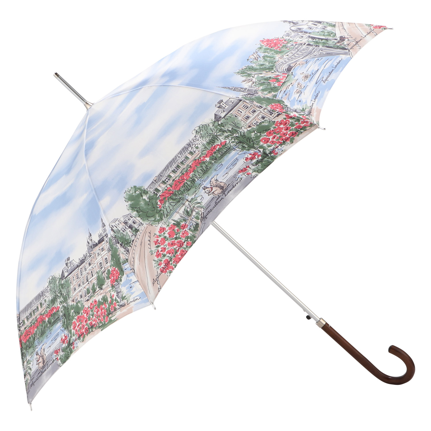 Aquascutum（アクアスキュータム） 長傘 雨傘 レディース 耐風 ボタン