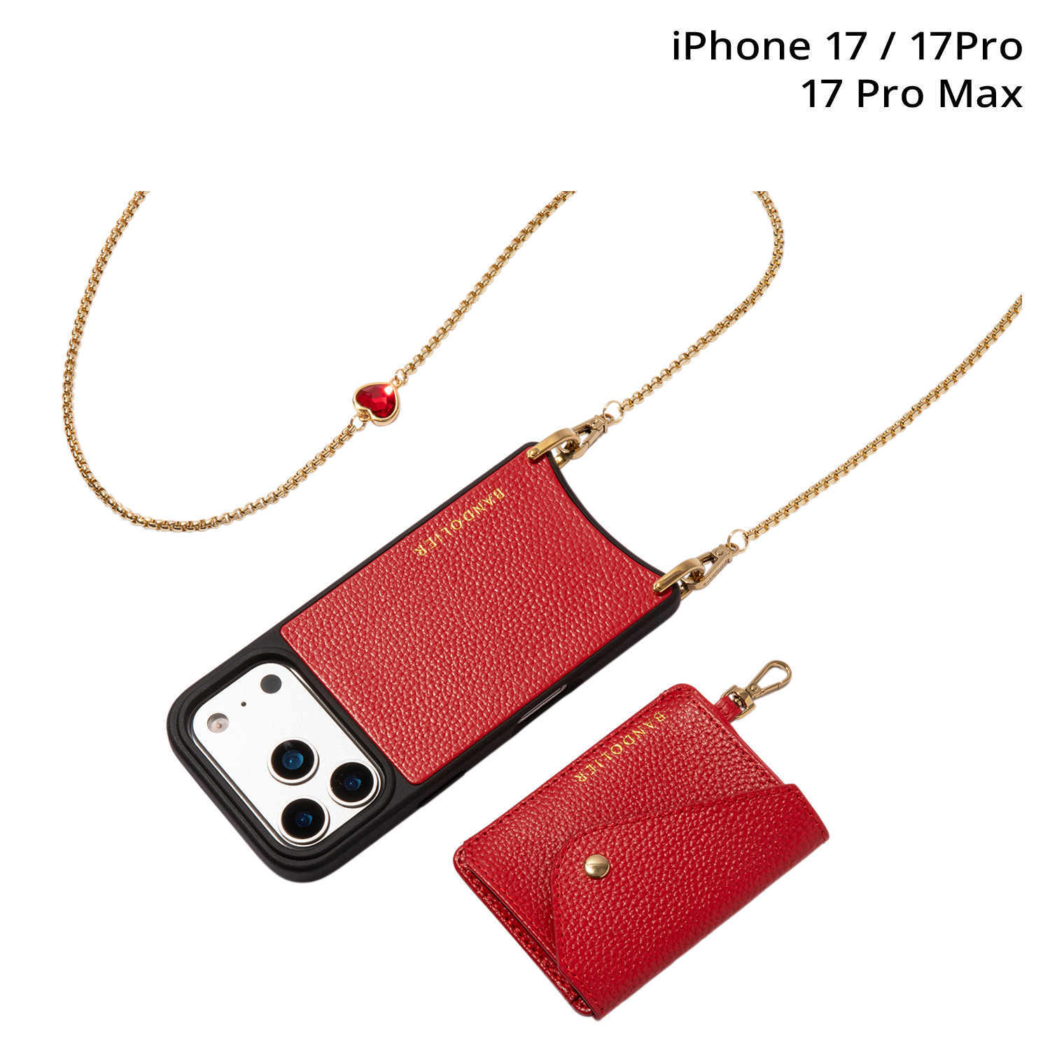 BANDOLIER iPhone 17 Pro ケース レッド BANDOLIER（バンドリヤー） スマホショルダー iPhone17 17Pro 17Pro