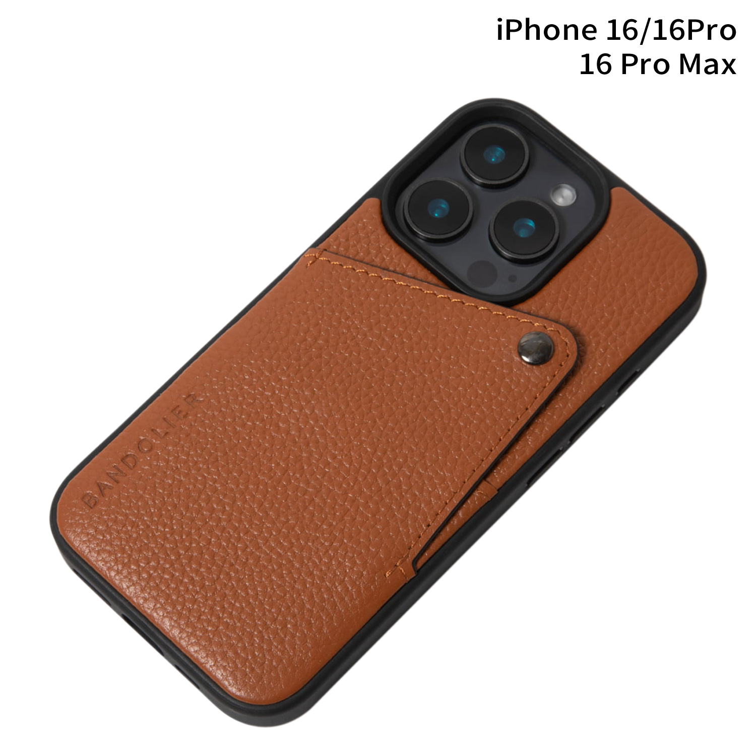 美品 バンドリヤー スマホケース iPhone16Pro ブラック ショルダー付 BANDOLIER バンドリヤー iphone16 16pro 16proMax 16Plus