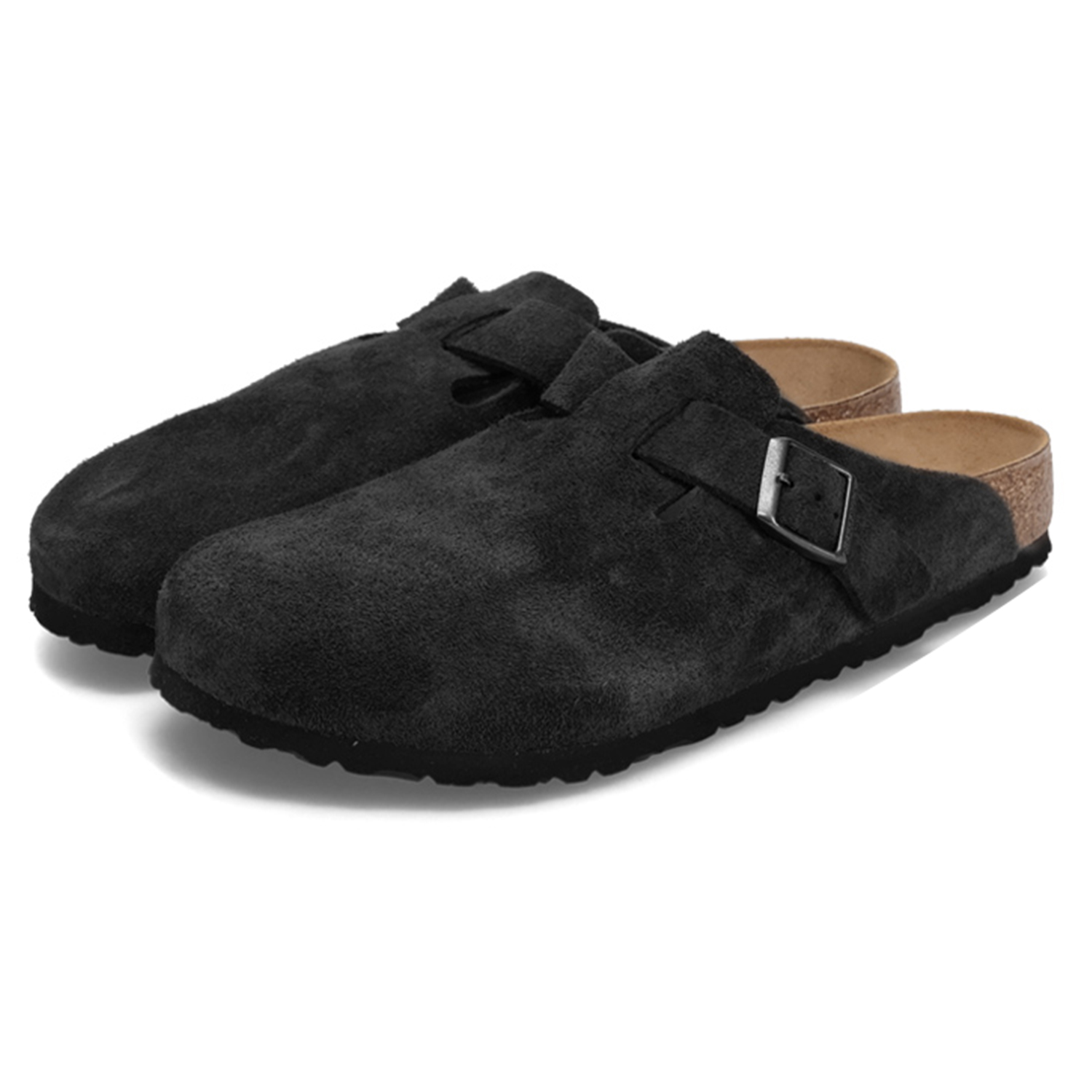 BIRKENSTOCK ボストン メンズ 普通幅 スエードレザー ブラック ブラウン 黒 ビルケンシ...