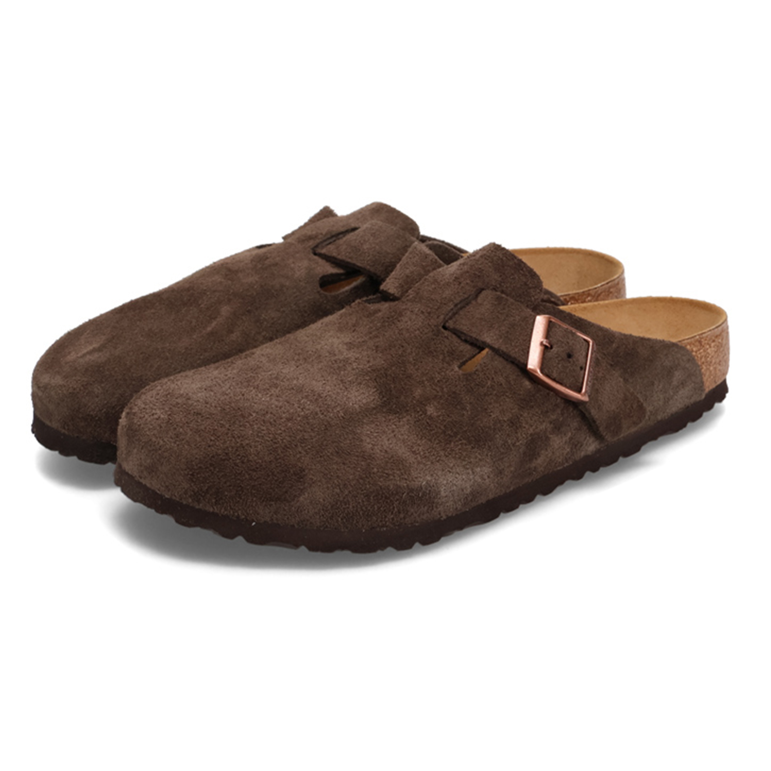 BIRKENSTOCK ボストン メンズ 普通幅 スエードレザー ブラック ブラウン 黒 ビルケンシ...