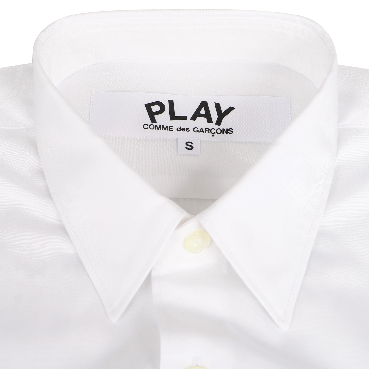 PLAY COMME des GARCONS プレイ コムデギャルソン シャツ 長袖 メンズ ブラックハート ロゴ BLACK HEART PLAY  SHIRT ブラック ホワイト 黒 白 B004