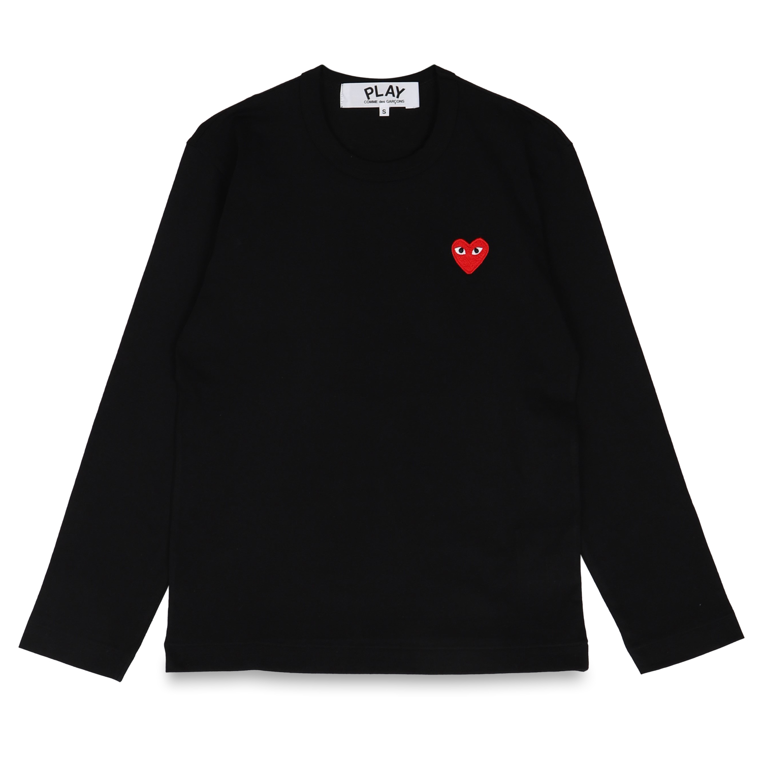 PLAY COMME des GARCONS プレイ コムデギャルソン Tシャツ 長袖 メンズ ロンT レッドハート ロゴ RED HEART  PLAY T-SHIRT ブラック ホワイト 黒 白 T118