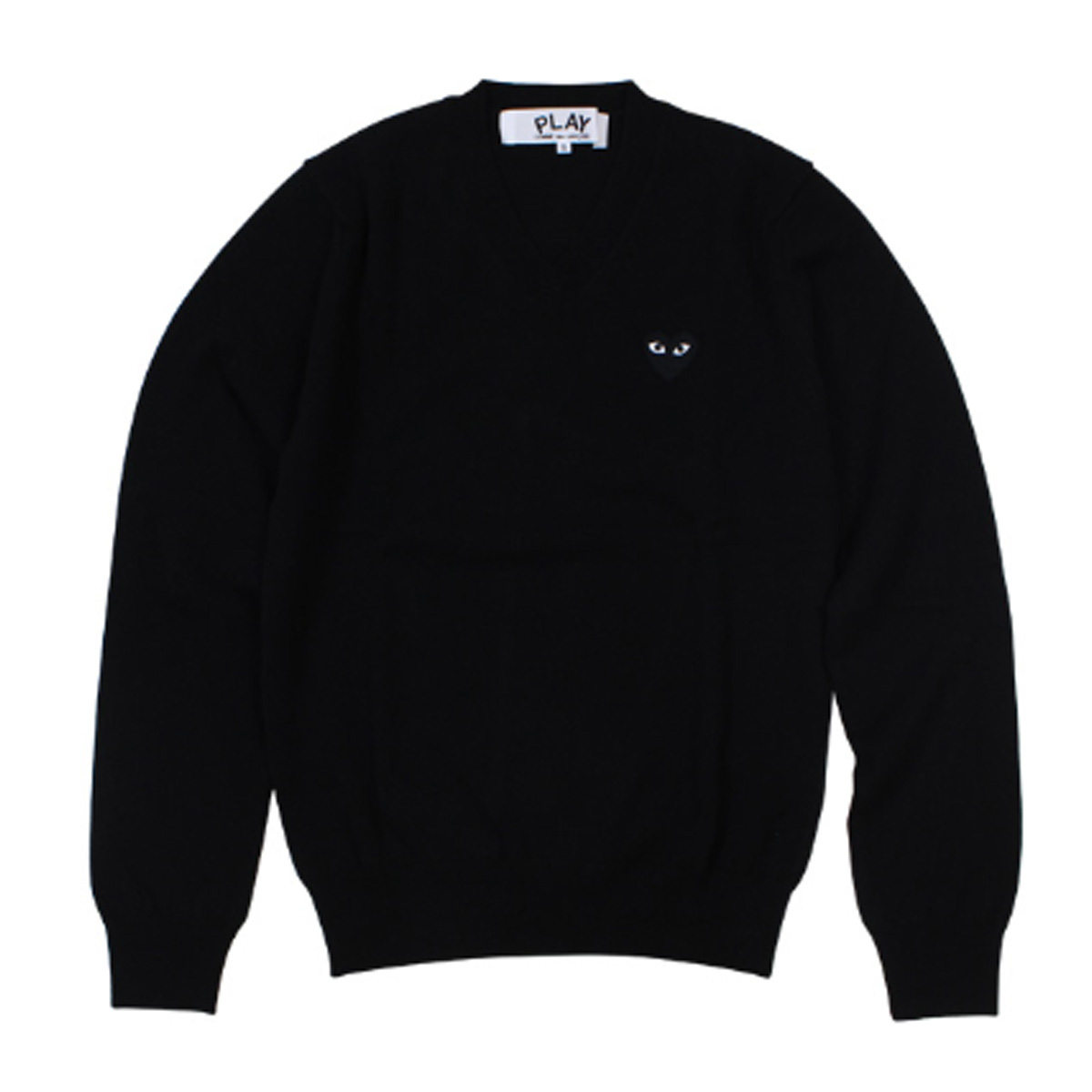 COMME des GARCONS PLAY ニット セーター コムデギャルソン メンズ HEART PULLOVER AZ-N002 AZ-N018  ブラック レッド