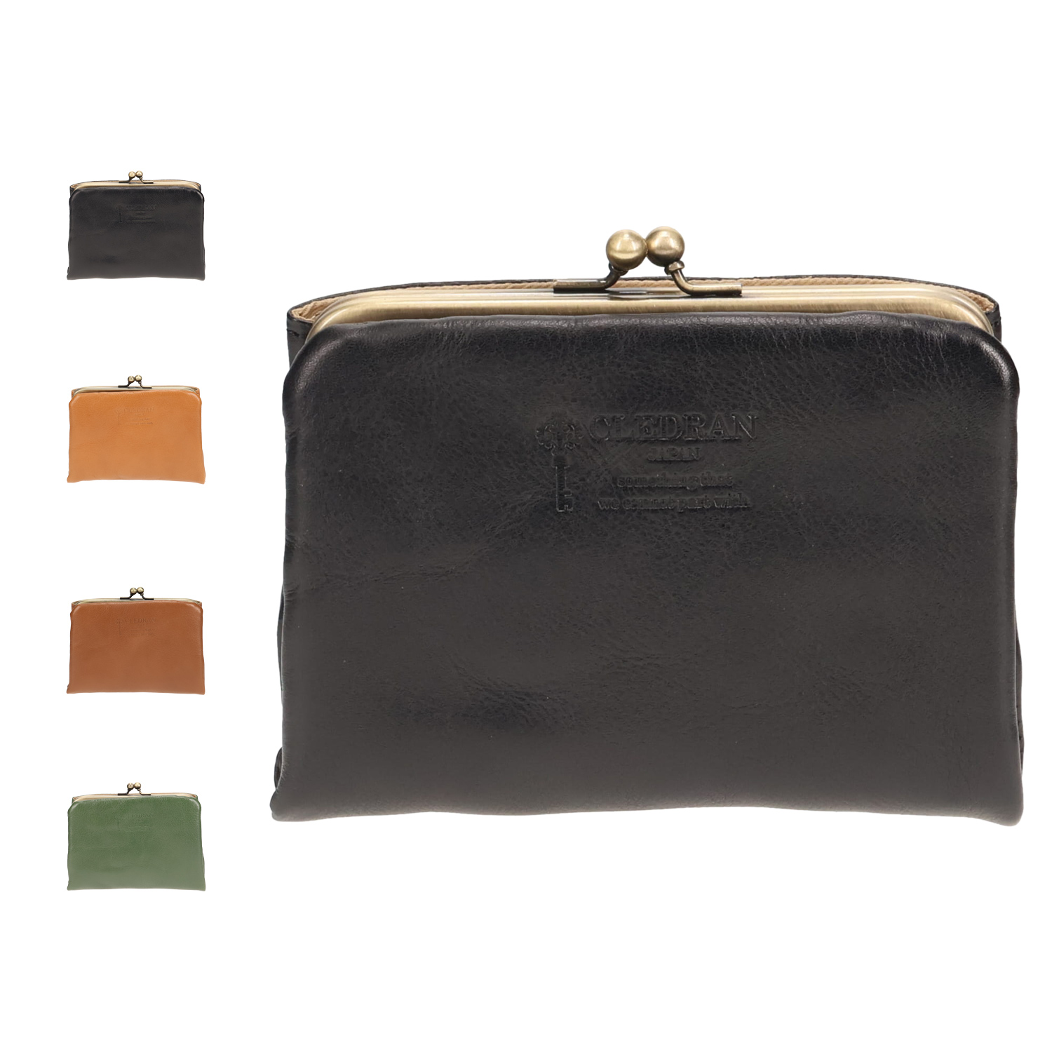 CLEDRAN クレドラン 財布 二つ折り財布 レディース がま口 本革 日本製 NOM PURSE WALLET CL-2620 CLEDRAN（クレドラン） 財布 二つ折り レディース がま口 本革 日本製