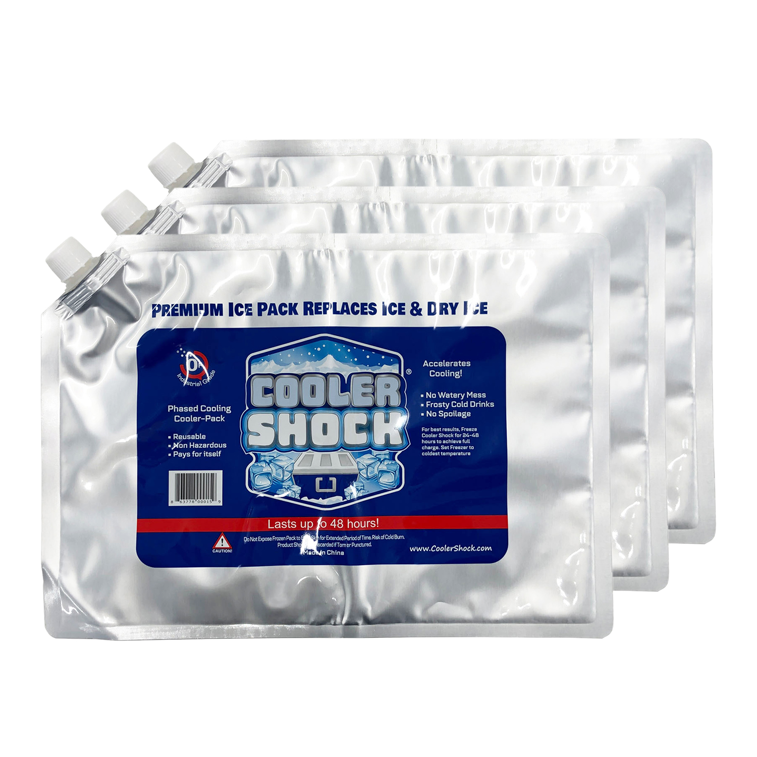 クーラーショック cooler shock 保冷剤 Lサイズ 3個セット 長時間 ジェル アイスパック 保冷パック 氷点下 長持ち 繰り返し使える 7CSLSET | COOLER SHOCK | 01