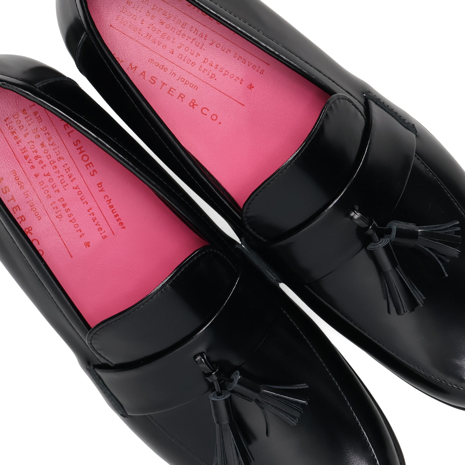 極美品！Chausser 黒 エナメルタッセルローファー chausser（ショセ） トラベル シューズ タッセルローファー レディース