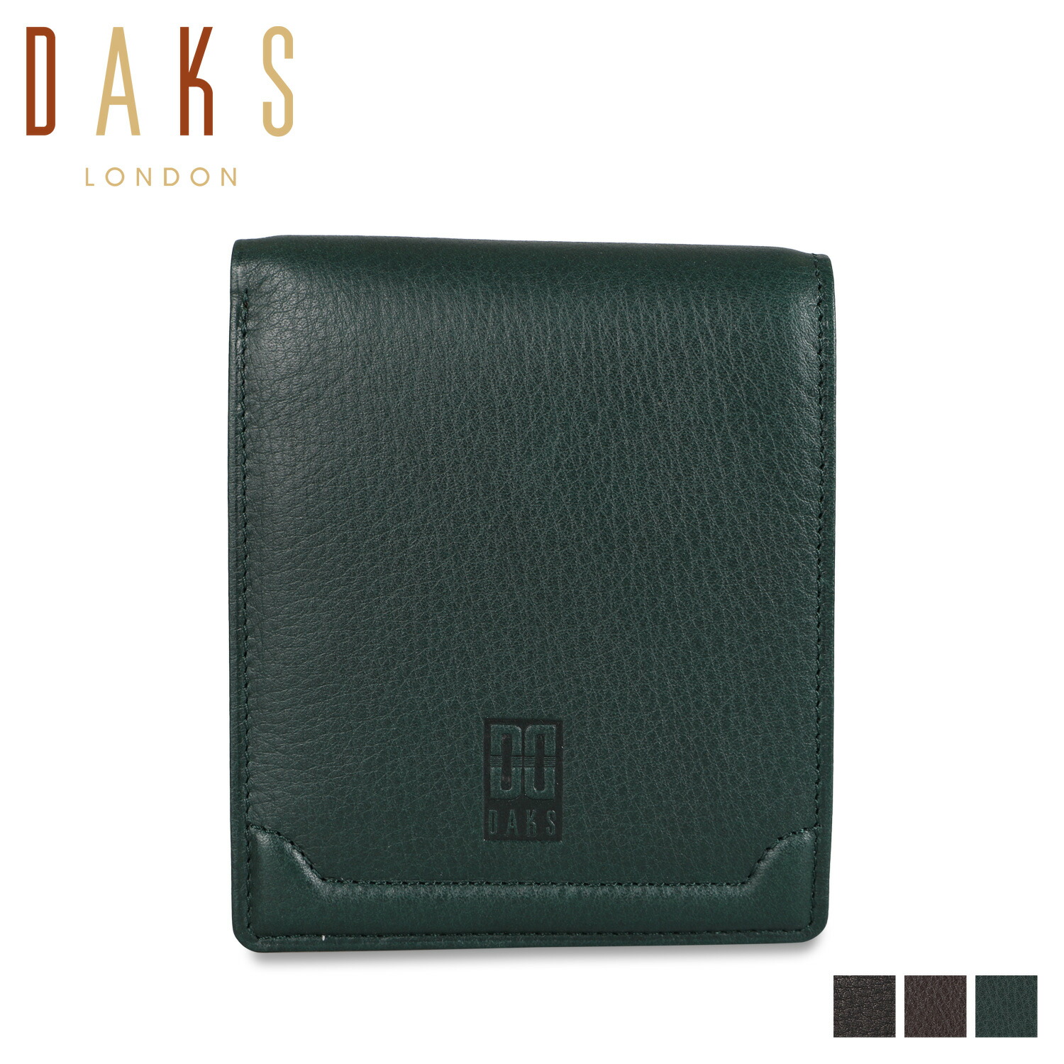 DAKS ダックス 二つ折り財布 メンズ WALLET ブラック ダーク