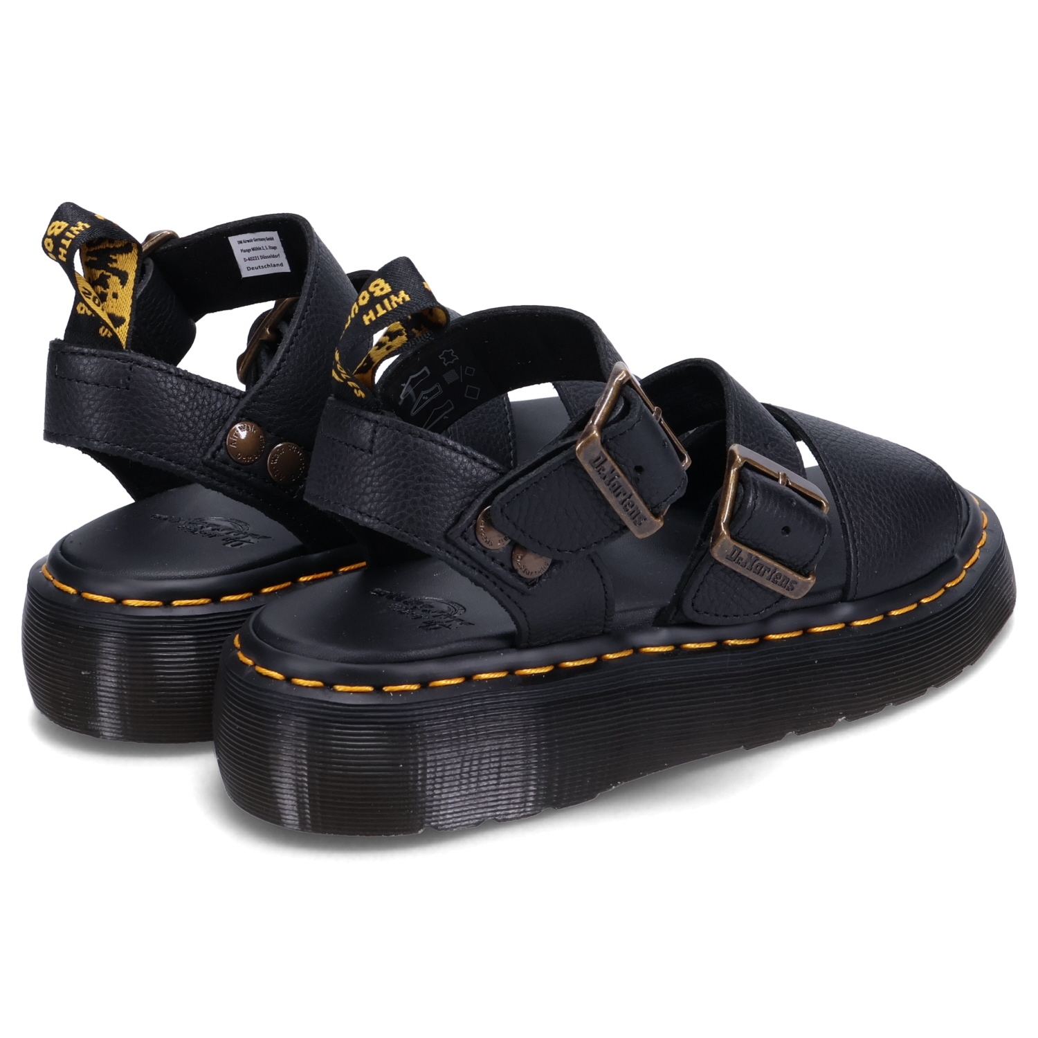 ​美品 ドクターマーチン グリフォン クアッド UK4 厚底 ストラップ 黒 Dr.Martens（ドクターマーチン） ストラップサンダル グリフォン